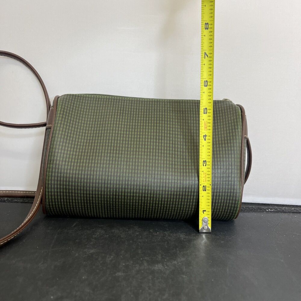 Vintage Esprit Crossbody Bag Plaid Green Brown Logo Purse Small FS Bnfts Charity - Picture 8 of 14